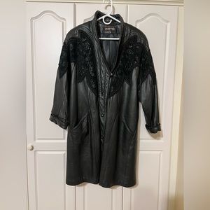 Norma Canada Vintage leather long coat sz M